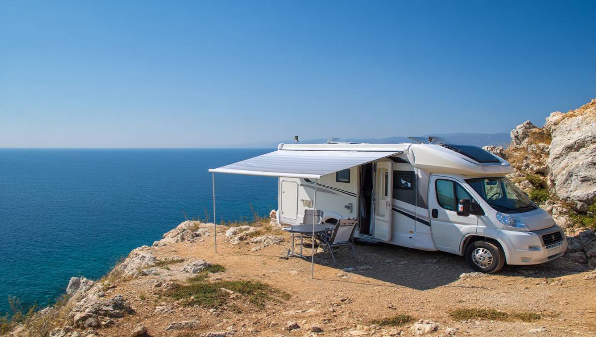 Emplacement camping-car bord de mer - Vue panoramique sur la côte méditerranéenne