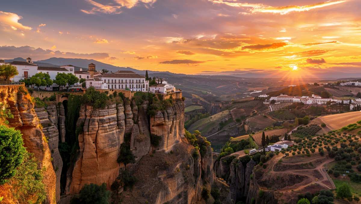 Que visiter Espagne camping-car - vue spectaculaire de Ronda en Andalousie avec gorges