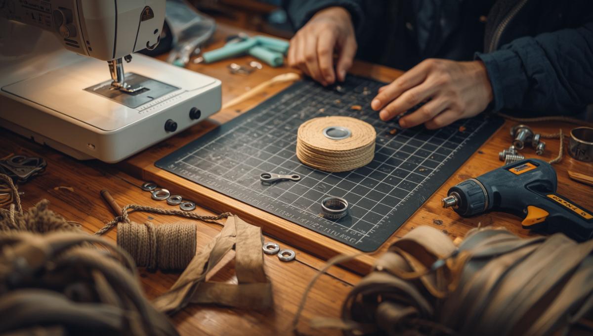 Outils indispensables pour fabriquer son matériel de camping DIY - machine à coudre et accessoires