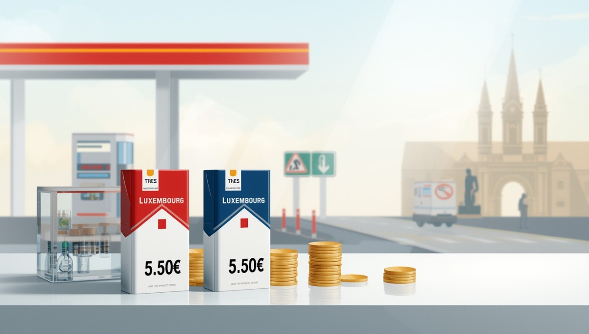 Prix des cigarettes au Luxembourg en 2025 dans une station-service frontalière