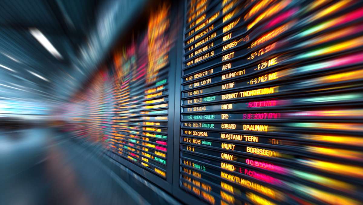 Tableau des départs à la dernière minute, illustrant l'excitation et l'urgence d'un voyage spontané et rapide.